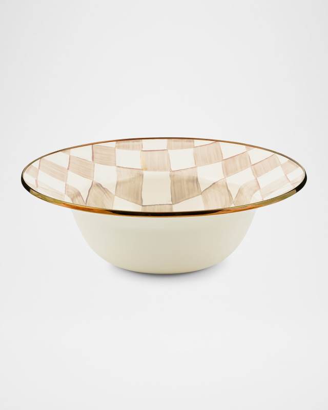 Mocha Check Serving Bowl